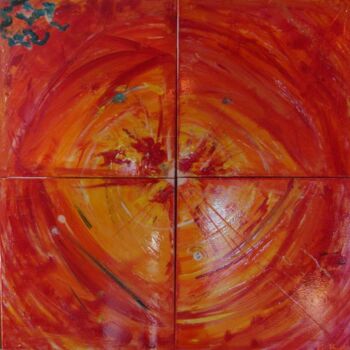 Peinture intitulée "Soleil couchant" par Cécilia Crivelli, Œuvre d'art originale, Acrylique Monté sur Châssis en bois