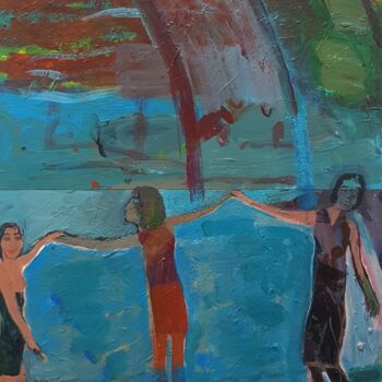 Pintura titulada "LES PIEDS DANS L'EAU" por Mchartrie, Obra de arte original, Acrílico