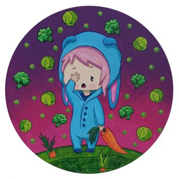 Peinture intitulée "Broccoli" par Eleonora Rom, Œuvre d'art originale, Acrylique Monté sur Châssis en bois
