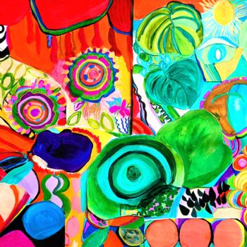 Painting titled "La magie /l'oracle" by Brigite Oury, Original Artwork, Acrylic