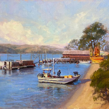 Painting titled "California Oyster F…" by Tatyana Fogarty, Original Artwork, Oil Mounted on Other rigid panel