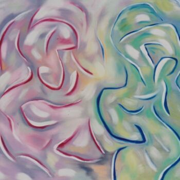 Painting titled "Fertility Dancers" by Gregg Simpson, Original Artwork, Oil Mounted on Wood Stretcher frame