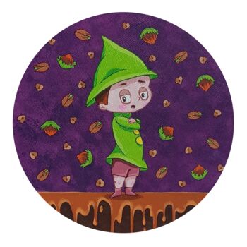 Peinture intitulée "nutlet" par Eleonora Rom, Œuvre d'art originale, Acrylique Monté sur Châssis en bois