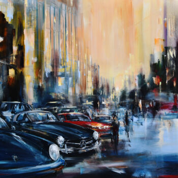 Painting titled "AUTOSTADT" by Robert Hettich, Original Artwork, Acrylic