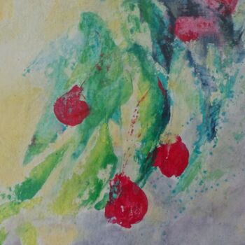 Peinture intitulée "Les cerises 4" par Catherine Dufrene (Katy), Œuvre d'art originale, Acrylique