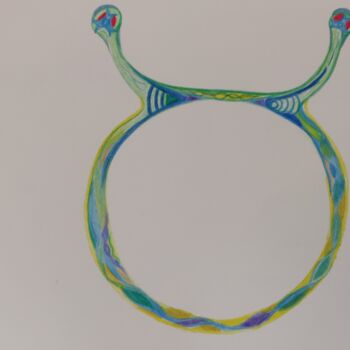 Dessin intitulée "Taurus" par Christopher Henningsen, Œuvre d'art originale, Pastel