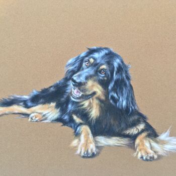 Zeichnungen mit dem Titel "Little doggy portra…" von Irene_art, Original-Kunstwerk, Pastell