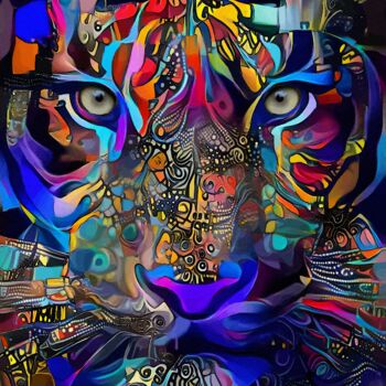 Digital Arts titled "Erem tiger" by L.Roche, Original Artwork, Acrylic