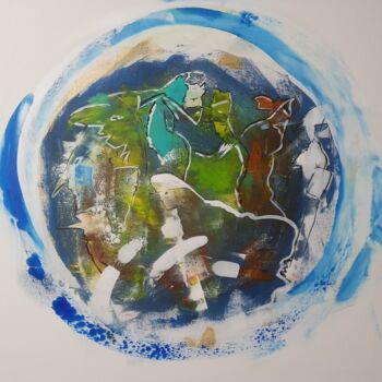Painting titled "La terre" by Charlyne Pacôme, Original Artwork, Acrylic
