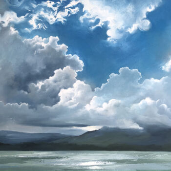 Pintura titulada "Volcanic painting n…" por Polina Kupriianova, Obra de arte original, Oleo Montado en Bastidor de camilla d…