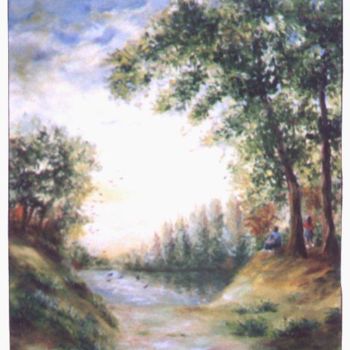 Peinture intitulée "cascade d'oiseaux" par Géraldine Streichert, Œuvre d'art originale, Huile