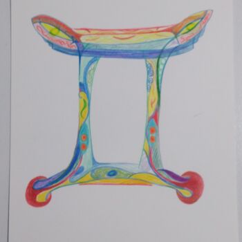 Dessin intitulée "Gemini" par Christopher Henningsen, Œuvre d'art originale, Pastel