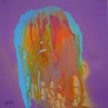Painting titled "abstrait autoportra…" by Erik Hils, Original Artwork, Acrylic