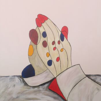 Malerei mit dem Titel "praying hands" von Dr. Katharina Zlöbl, Original-Kunstwerk, Acryl Auf Keilrahmen aus Holz montiert