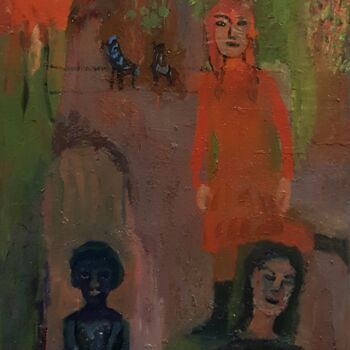 Peinture intitulée "DANS LE PARC" par Mchartrie, Œuvre d'art originale, Huile
