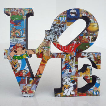 Sculpture intitulée "PyB Love ASTERIX  ,…" par Pyb, Œuvre d'art originale, Résine