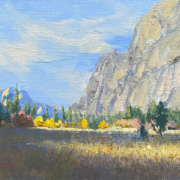 Painting titled "Yosemite Valley Rev…" by Tatyana Fogarty, Original Artwork, Oil Mounted on Aluminium