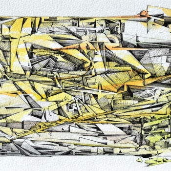 Drawing titled "NEiSTiNYELLOW" by Romain Fontaine (Neist), Original Artwork, Watercolor