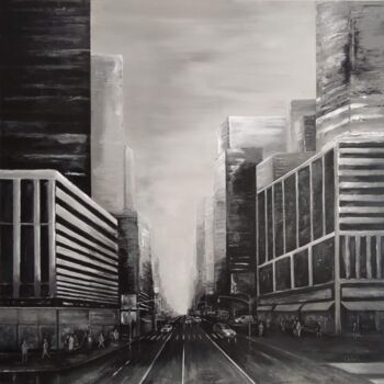 Peinture intitulée "Urban scène 100" par Luc Chabal, Œuvre d'art originale, Acrylique Monté sur Châssis en bois