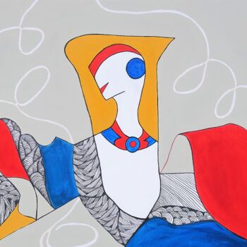 Malerei mit dem Titel "komposition" von Dr. Katharina Zlöbl, Original-Kunstwerk, Acryl Auf Keilrahmen aus Holz montiert