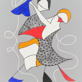 Malerei mit dem Titel "traumtänzer" von Dr. Katharina Zlöbl, Original-Kunstwerk, Acryl Auf Keilrahmen aus Holz montiert