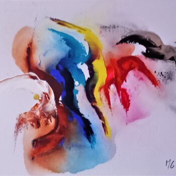 Painting titled "DE PASSAGE / OF PAS…" by Michele Madeleine Guillot, Original Artwork, Acrylic Mounted on Wood Stretcher fra…