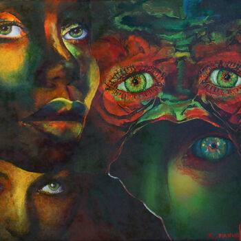 Painting titled "Attention.....  On…" by Jean-Louis Manuel, Original Artwork, Oil Mounted on Wood Stretcher frame