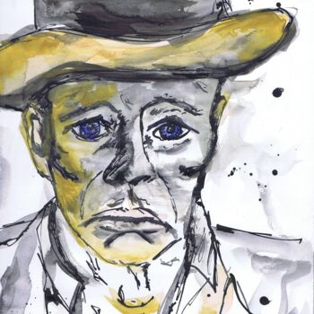 Malerei mit dem Titel "Der Filzhut - Josep…" von Jörg Weber, Original-Kunstwerk, Aquarell