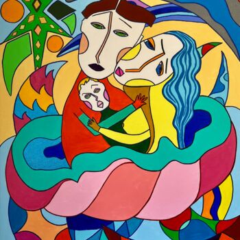 Peinture intitulée "Bain d’amour" par Philippe Seigle, Œuvre d'art originale, Acrylique Monté sur Châssis en bois