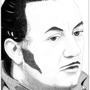 Dessin intitulée "Michel Colucci" par Pascal Tavarner, Œuvre d'art originale, Encre
