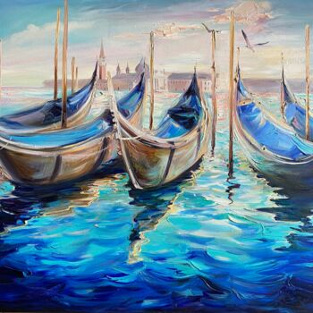 Painting titled "Где-то в Венеции" by Anna Andrushok, Original Artwork, Oil