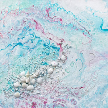 Pintura intitulada "White Shore III" por Violeta Kom, Obras de arte originais, Acrílico