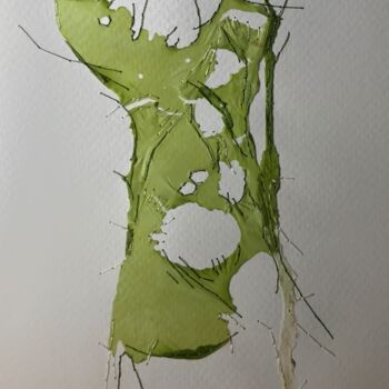 Art textile intitulée "CELLULE I" par Maluce, Œuvre d'art originale, Broderie