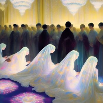Digitale Kunst mit dem Titel "Gods have no faces" von Zeyan Zyrus, Original-Kunstwerk, Digitale Malerei