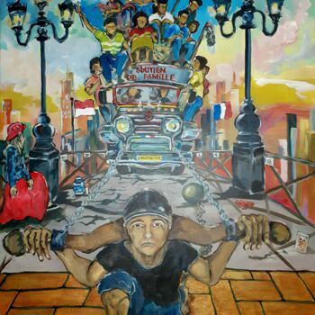 Painting titled "Soutien De Famille" by Herbert Canuel, Original Artwork, Acrylic