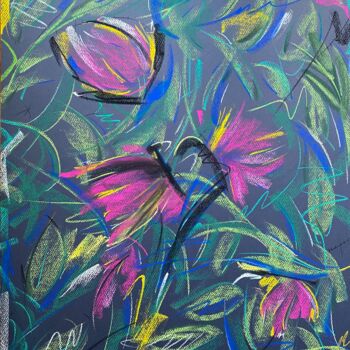 Disegno intitolato "Natural vibrations…" da Yuliia Volodina, Opera d'arte originale, Pastello