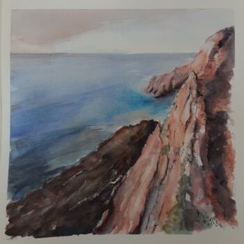Painting titled "Lumière du soir" by Eve Elikoff, Original Artwork, Watercolor