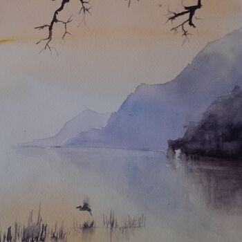 Painting titled "Ambiance de rêve" by Eve Elikoff, Original Artwork, Watercolor