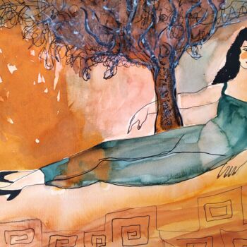 Schilderij getiteld "Tree of life" door Janna Shulrufer, Origineel Kunstwerk, Aquarel