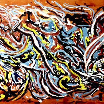 Peinture intitulée "ABSTRACT ACTION PAI…" par Yes, Œuvre d'art originale, Acrylique