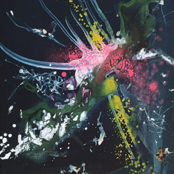 Peinture intitulée "Pieuvre galactique…" par Âme Sauvage, Œuvre d'art originale, Acrylique Monté sur Châssis en bois