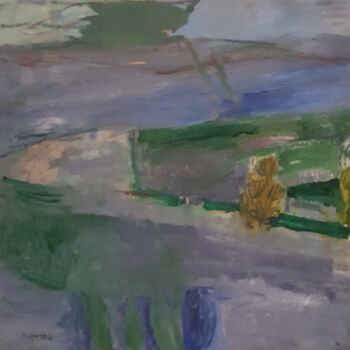 Schilderij getiteld "LE FLEUVE" door Mchartrie, Origineel Kunstwerk, Olie
