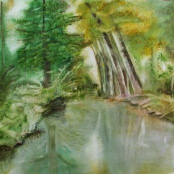 Peinture intitulée "Venise verte" par Sim13, Œuvre d'art originale