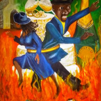 Peinture intitulée "Folly of the ring" par Titus Chege, Œuvre d'art originale, Acrylique