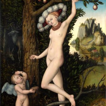 Peinture intitulée "Cupidon se plaignan…" par Lucas Cranach The Elder, Œuvre d'art originale, Huile