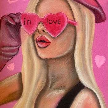 Рисунок под названием "In love - blonde gi…" - Elena Polak, Подлинное произведение искусства, Пастель