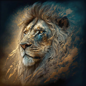 Цифровое искусство под названием ""The King of Beasts…" - Denis Agati, Подлинное произведение искусства, Изображение, сгенер…