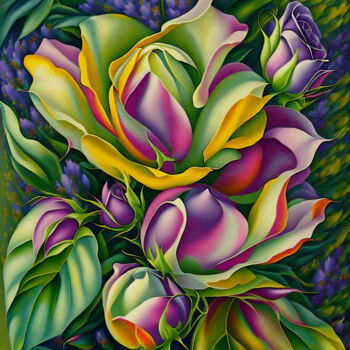 Digital Arts με τίτλο "Rosa de Abril" από L.Roche, Αυθεντικά έργα τέχνης, Μελάνι