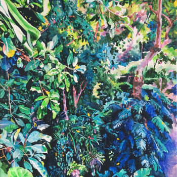 绘画 标题为“Jungle” 由Pétronille Remaury, 原创艺术品, 丙烯 安装在木质担架架上