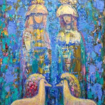 Schilderij getiteld "Acquaintance by Jul…" door Julia Devagny, Origineel Kunstwerk, Olie